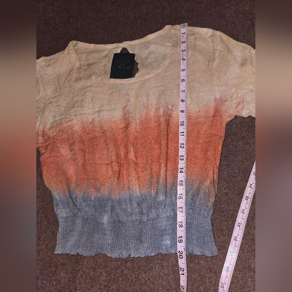 New! Chaser Smock Crop Shirt Ombre Purple Pink Lighy Pink Size XS - Picture 4 of 10